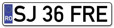 Placuta inmatriculare numar auto  SJ-36-FRE, SJ 36 FRE, SJ36FRE