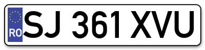Placuta inmatriculare numar auto  SJ-361-XVU, SJ 361 XVU, SJ361XVU