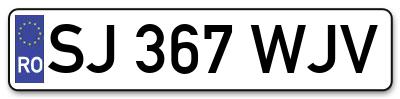 Placuta inmatriculare numar auto  SJ-367-WJV, SJ 367 WJV, SJ367WJV
