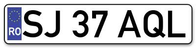 Placuta inmatriculare numar auto  SJ-37-AQL, SJ 37 AQL, SJ37AQL