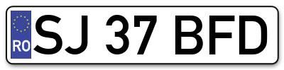 Placuta inmatriculare numar auto  SJ-37-BFD, SJ 37 BFD, SJ37BFD