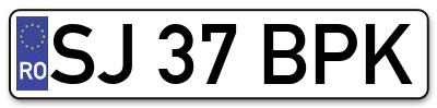 Placuta inmatriculare numar auto  SJ-37-BPK, SJ 37 BPK, SJ37BPK