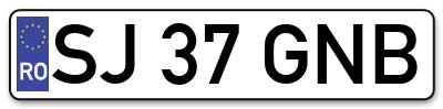 Placuta inmatriculare numar auto  SJ-37-GNB, SJ 37 GNB, SJ37GNB