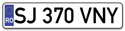 Placuta inmatriculare numar auto  SJ-370-VNY, SJ 370 VNY, SJ370VNY