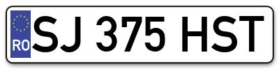 Placuta inmatriculare numar auto  SJ-375-HST, SJ 375 HST, SJ375HST