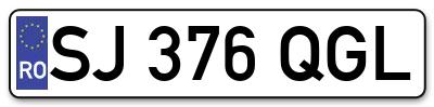 Placuta inmatriculare numar auto  SJ-376-QGL, SJ 376 QGL, SJ376QGL