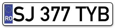 Placuta inmatriculare numar auto  SJ-377-TYB, SJ 377 TYB, SJ377TYB