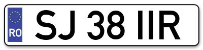 Placuta inmatriculare numar auto  SJ-38-IIR, SJ 38 IIR, SJ38IIR