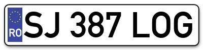 Placuta inmatriculare numar auto  SJ-387-LOG, SJ 387 LOG, SJ387LOG