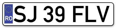 Placuta inmatriculare numar auto  SJ-39-FLV, SJ 39 FLV, SJ39FLV