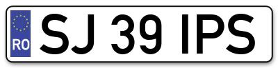 Placuta inmatriculare numar auto  SJ-39-IPS, SJ 39 IPS, SJ39IPS