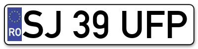 Placuta inmatriculare numar auto  SJ-39-UFP, SJ 39 UFP, SJ39UFP