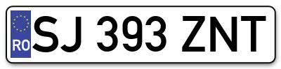Placuta inmatriculare numar auto  SJ-393-ZNT, SJ 393 ZNT, SJ393ZNT