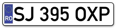 Placuta inmatriculare numar auto  SJ-395-OXP, SJ 395 OXP, SJ395OXP