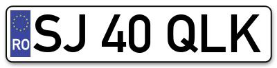 Placuta inmatriculare numar auto  SJ-40-QLK, SJ 40 QLK, SJ40QLK