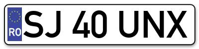 Placuta inmatriculare numar auto  SJ-40-UNX, SJ 40 UNX, SJ40UNX