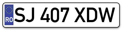 Placuta inmatriculare numar auto  SJ-407-XDW, SJ 407 XDW, SJ407XDW