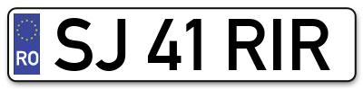 Placuta inmatriculare numar auto  SJ-41-RIR, SJ 41 RIR, SJ41RIR