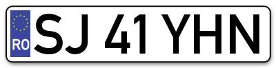 Placuta inmatriculare numar auto  SJ-41-YHN, SJ 41 YHN, SJ41YHN