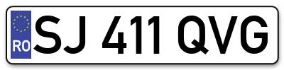 Placuta inmatriculare numar auto  SJ-411-QVG, SJ 411 QVG, SJ411QVG