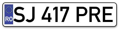 Placuta inmatriculare numar auto  SJ-417-PRE, SJ 417 PRE, SJ417PRE