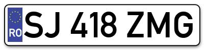 Placuta inmatriculare numar auto  SJ-418-ZMG, SJ 418 ZMG, SJ418ZMG