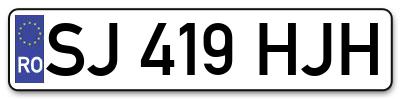 Placuta inmatriculare numar auto  SJ-419-HJH, SJ 419 HJH, SJ419HJH