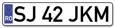 Placuta inmatriculare numar auto  SJ-42-JKM, SJ 42 JKM, SJ42JKM