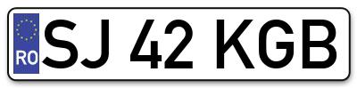 Placuta inmatriculare numar auto  SJ-42-KGB, SJ 42 KGB, SJ42KGB
