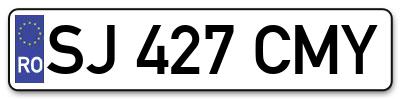 Placuta inmatriculare numar auto  SJ-427-CMY, SJ 427 CMY, SJ427CMY