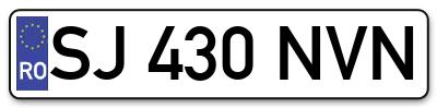 Placuta inmatriculare numar auto  SJ-430-NVN, SJ 430 NVN, SJ430NVN