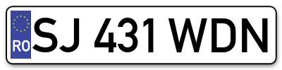Placuta inmatriculare numar auto  SJ-431-WDN, SJ 431 WDN, SJ431WDN