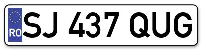 Placuta inmatriculare numar auto  SJ-437-QUG, SJ 437 QUG, SJ437QUG