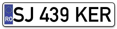 Placuta inmatriculare numar auto  SJ-439-KER, SJ 439 KER, SJ439KER