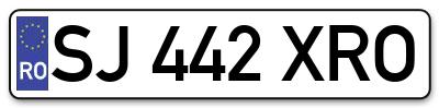 Placuta inmatriculare numar auto  SJ-442-XRO, SJ 442 XRO, SJ442XRO