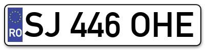 Placuta inmatriculare numar auto  SJ-446-OHE, SJ 446 OHE, SJ446OHE