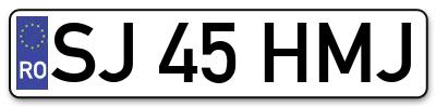 Placuta inmatriculare numar auto  SJ-45-HMJ, SJ 45 HMJ, SJ45HMJ