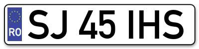 Placuta inmatriculare numar auto  SJ-45-IHS, SJ 45 IHS, SJ45IHS