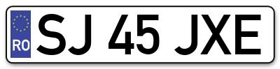 Placuta inmatriculare numar auto  SJ-45-JXE, SJ 45 JXE, SJ45JXE