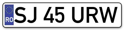 Placuta inmatriculare numar auto  SJ-45-URW, SJ 45 URW, SJ45URW
