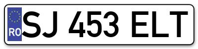 Placuta inmatriculare numar auto  SJ-453-ELT, SJ 453 ELT, SJ453ELT