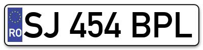 Placuta inmatriculare numar auto  SJ-454-BPL, SJ 454 BPL, SJ454BPL