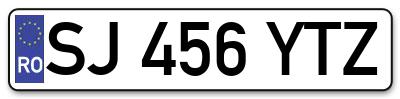 Placuta inmatriculare numar auto  SJ-456-YTZ, SJ 456 YTZ, SJ456YTZ