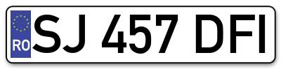 Placuta inmatriculare numar auto  SJ-457-DFI, SJ 457 DFI, SJ457DFI
