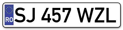 Placuta inmatriculare numar auto  SJ-457-WZL, SJ 457 WZL, SJ457WZL