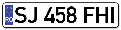 Placuta inmatriculare numar auto  SJ-458-FHI, SJ 458 FHI, SJ458FHI