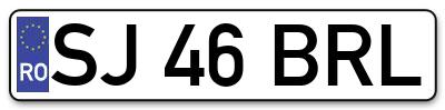 Placuta inmatriculare numar auto  SJ-46-BRL, SJ 46 BRL, SJ46BRL