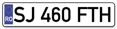 Placuta inmatriculare numar auto  SJ-460-FTH, SJ 460 FTH, SJ460FTH