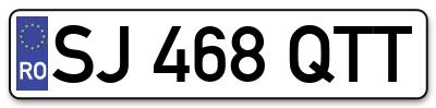 Placuta inmatriculare numar auto  SJ-468-QTT, SJ 468 QTT, SJ468QTT