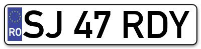 Placuta inmatriculare numar auto  SJ-47-RDY, SJ 47 RDY, SJ47RDY